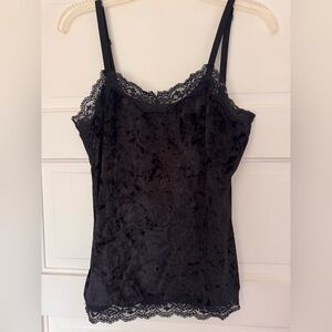 Eye Candy Black Velvet Lace Whimsigoth Cami Top Size L